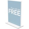 Deflecto Stand Up Sign Holder, Bottom Load, Portrait, 8-1/2"x11", Clear DEF69201